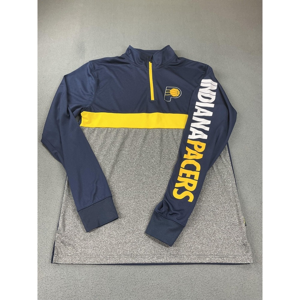 Indiana Pacers Jacket Mens M Blue NBA Basketball UNK Quarter Zip Pullover